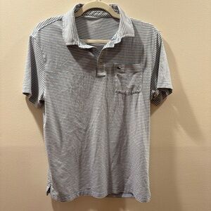 Vineyard Vines Men's Edgartown Polo Blue & White Stripped